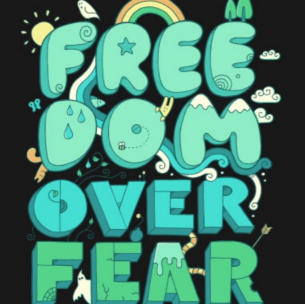 Freedom Over Fear Fun Razorback Tank Top Size S - Picture 2 of 2